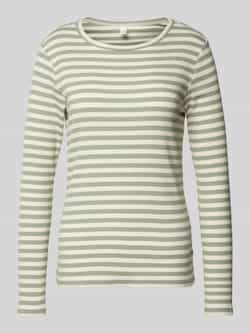 Q S by s.Oliver gestreepte longsleeve lichtgroen ecru