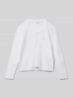 S.Oliver RED LABEL Regular fit cardigan met gegolfde zoom en bloemenapplicatie