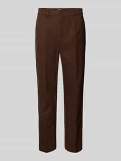Casual friday Tapered fit bandplooibroek met elastische band model 'MARC'