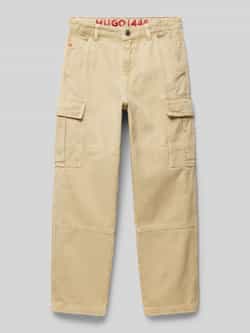 HUGO Loose fit cargobroek met labeldetail