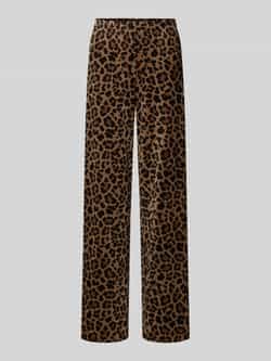 Marc Cain Regular fit stoffen broek met all-over dierenprint