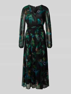 Marc Cain Maxi-jurk met V-hals en tailleband