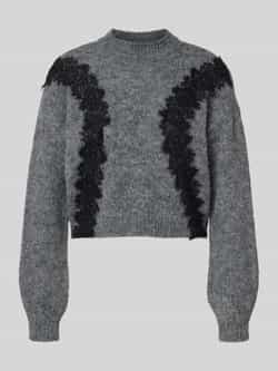 Noisy May Korte gebreide pullover met kant model 'SUTTON'