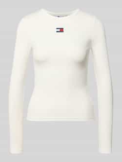 TOMMY JEANS Dames Tops & T-shirts Tjw Slim Ls Badge Tee Ext Ecru