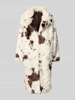 Vero Moda Regular fit lange jas van imitatiebont met all-over motief model 'CRYSTAL'