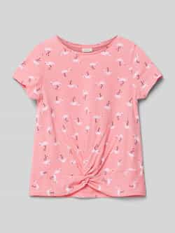 S.Oliver T-shirt met all over print roze Meisjes Katoen Ronde hals All over print 128 134