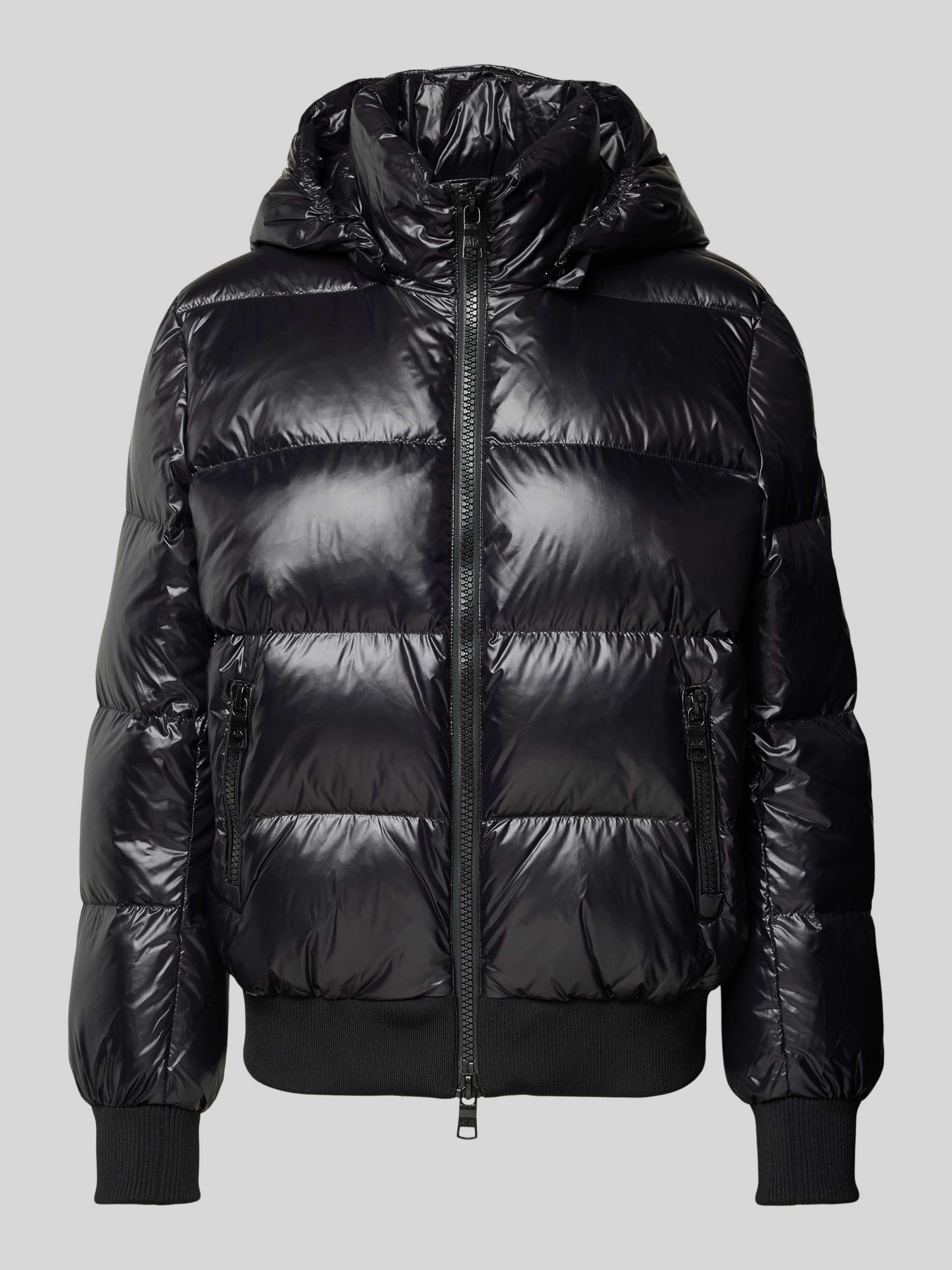 Armani Exchange Korte gewatteerde jas met capuchon zwart Black Dames