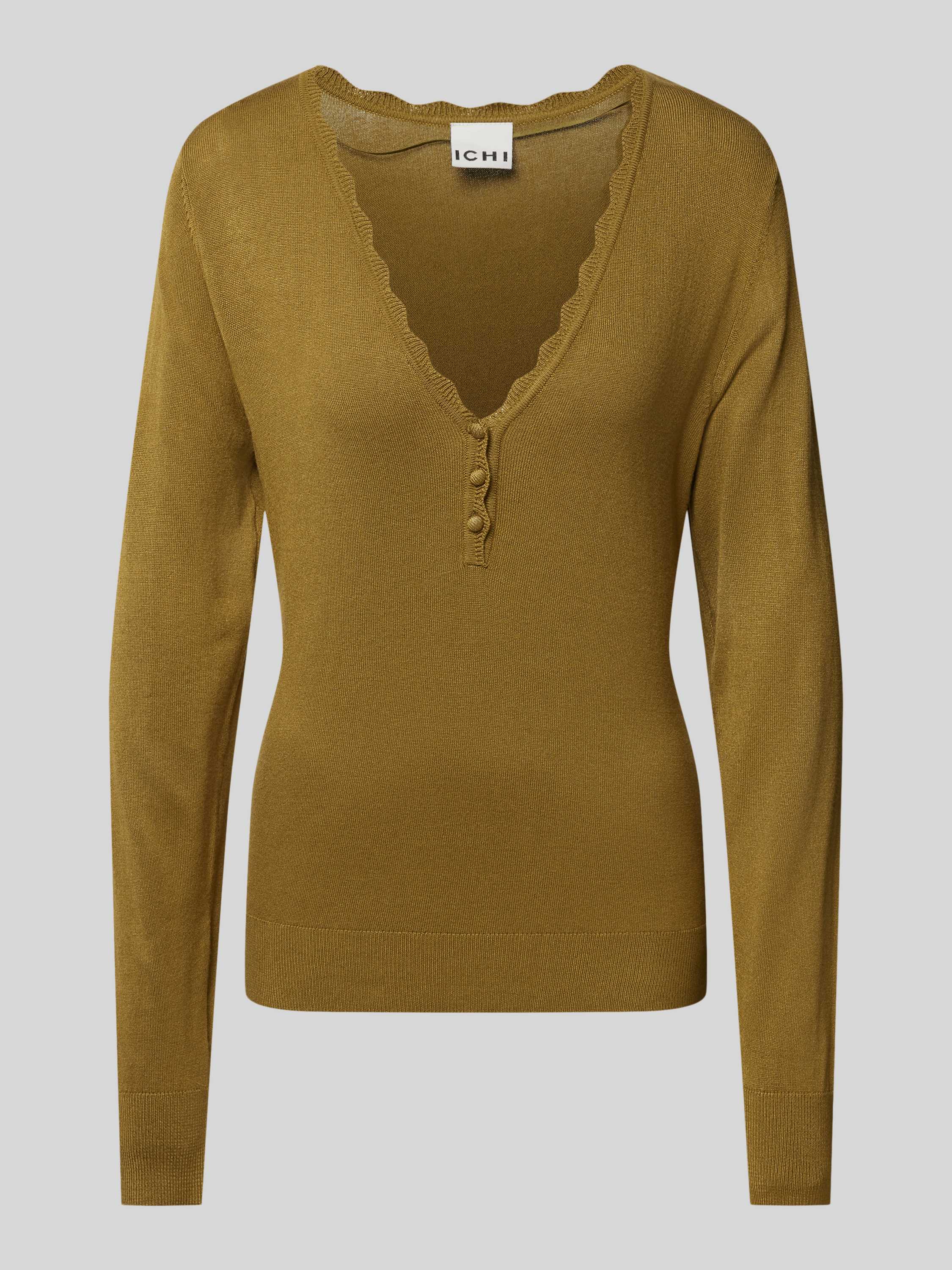 Ichi Gebreide pullover met V-hals model 'DIANE'