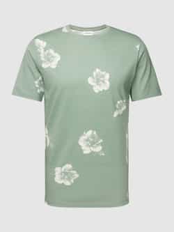 Lindbergh T-shirt met geribde ronde hals