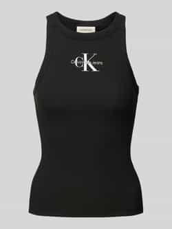 Calvin Klein Jeans Tanktop met labelstitching en ronde hals