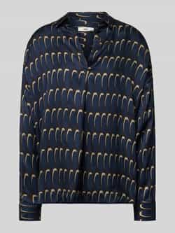 0039 italy Blouse met lange mouwen van viscose met V-hals model 'DERRY'