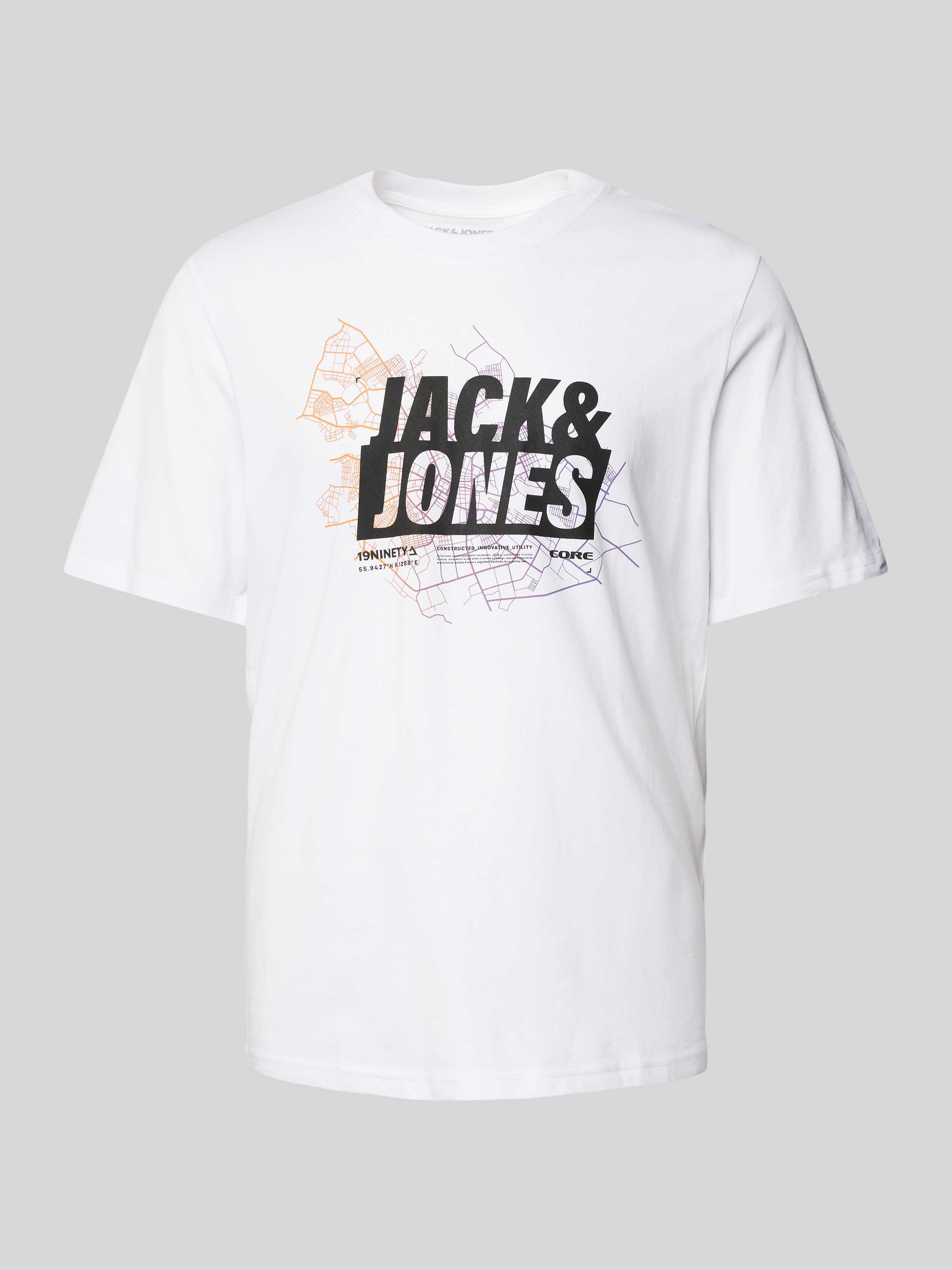 JACK & JONES CORE oversized T-shirt JCOMAP met printopdruk wit