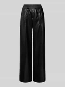 ROSNER Wide leg broek in leerlook model 'Mara'