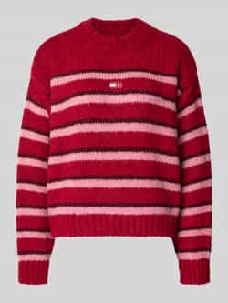 TOMMY JEANS Trui met ronde hals TJW BADGE STRIPE FLUFFY SWEATER