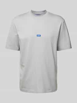 Hugo Blue T-shirt met labelpatch model 'Nieros'