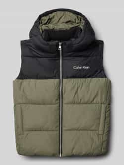 Calvin Klein Jeans Regular fit outdoorvest in doorgestikte look met logoprint