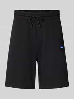 Hugo Blue Regular fit sweatshorts met labeldetail model 'Nasensio'