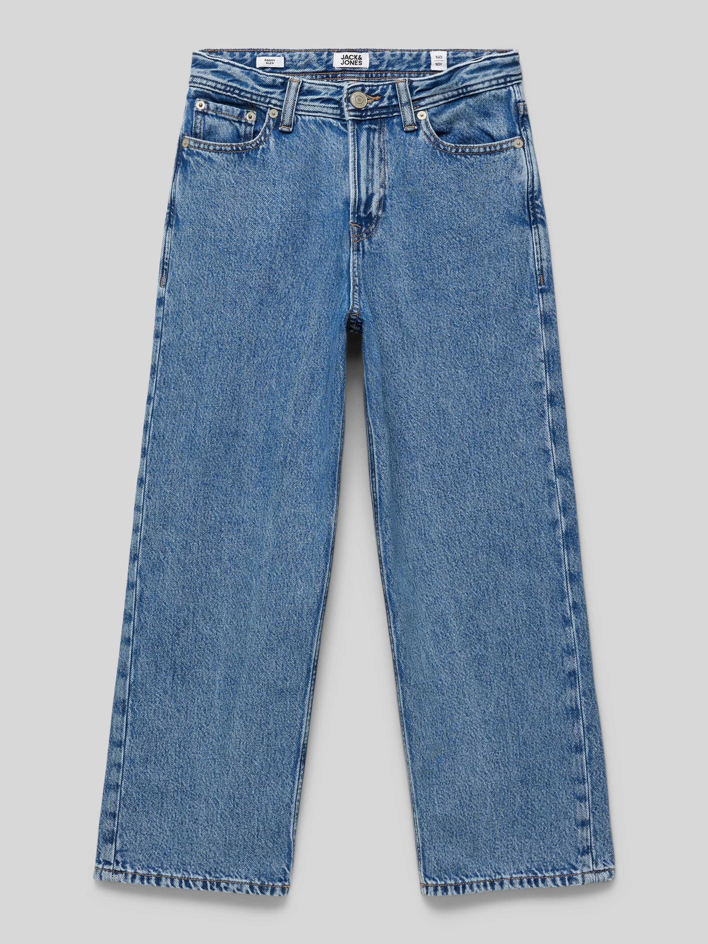 Jack & jones JUNIOR loose fit jeans JJIALEX JJORIGINAL blue denim Blauw 152