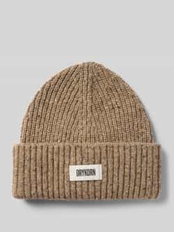 Drykorn Beanie van wolmix met labelpatch