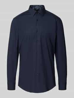 Boss Slim fit zakelijk overhemd van katoenmix model 'HANK'