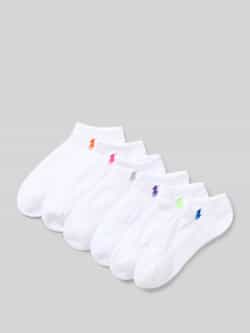 Polo Ralph Lauren Sneakersokken met logostitching in een set van 6 paar model 'CORE'