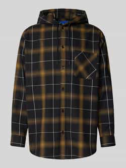 Hugo Blue Oversized overhemdjack van zuiver katoen model 'EBHOOD'