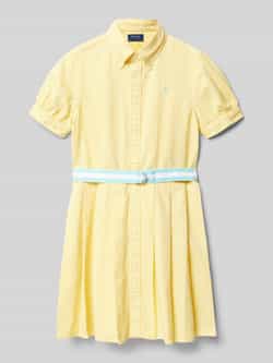 Polo Ralph Lauren Teens Overhemdjurk met button-downkraag en riem