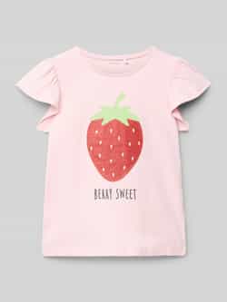 Name it T-shirt met motief- en statementprint model 'FOLLYGLITTER'