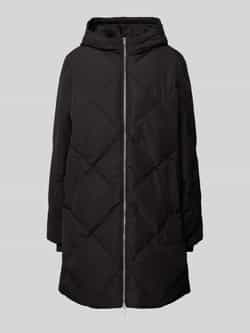 Pieces Comfort fit gewatteerde lange jas met aangenaaide capuchon model 'NOVELLA'