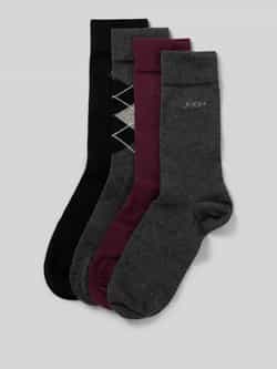JOOP! Collection Regular fit sokken van wolmix in een set van 4 paar model 'Essentials'