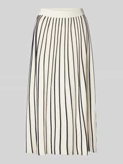 Max Mara Weekend Geplooide Viscose Stretch Midi Rok Beige Dames