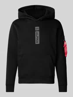 Alpha industries Hoodie met labelprint en kangoeroezak