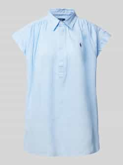 Polo Ralph Lauren Blauwe Linnen Popover Shirt Blue Dames