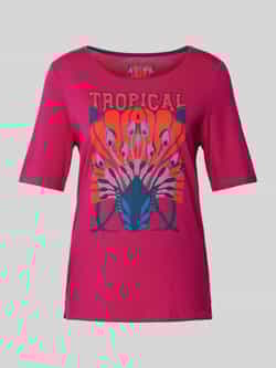 Oui T-shirt met strass-steentjes