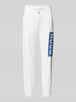 Hugo Blue Regular fit sweatpants met labelprint model 'Nuram'