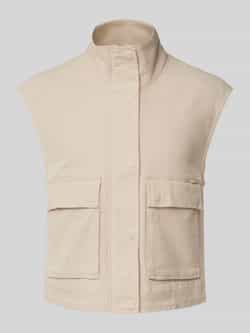 S.Oliver RED LABEL Relaxed fit gilet in twill met staande kraag