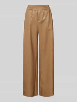 ROSNER Wide leg broek in leerlook model 'Mara'