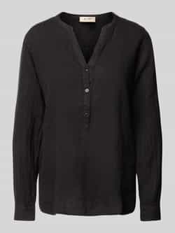MOS MOSH Regular fit linnen blouse met tuniekkraag model 'Danna'