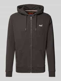 Superdry Sweatjack met logostitching en capuchon
