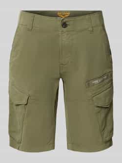 PME Legend Slim fit korte cargobroek met labelprint model 'NORDROP'