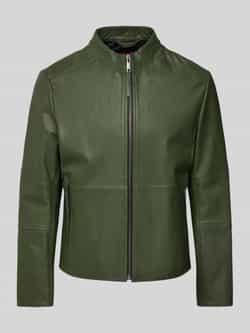 HUGO Leren jack met opstaande kraag model 'Lokis'