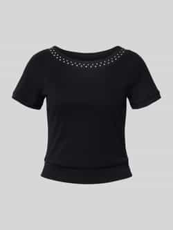 Zero T-shirt met studs en ronde hals
