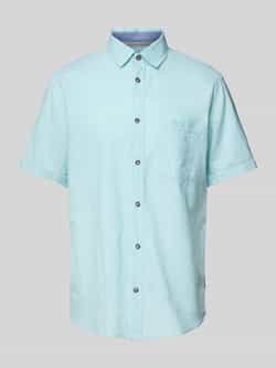 Tom Tailor Regular fit linnen overhemd met korte mouwen