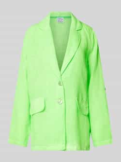 Emily Van den Bergh Lange blazer van linnen met reverskraag