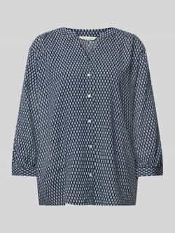 Tom Tailor Loose fit blouse met korte mouwen van pure viscose met all-over motief
