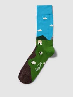 Happy Socks Sokken met all-over print model 'Little House'
