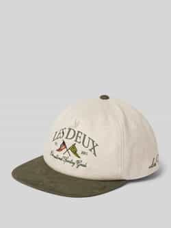 Les Deux Baseballpet met labelstitching en viscose