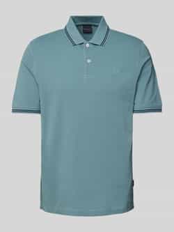 Bugatti Poloshirt met contraststrepen en borstborduursel