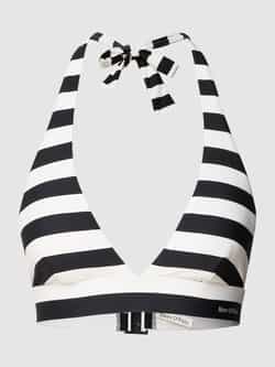 Marc O'Polo Triangel-bikinitop Classic Stripes met een logo-opschrift