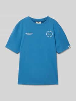 Garcia T-shirt met labelprint en -stitching